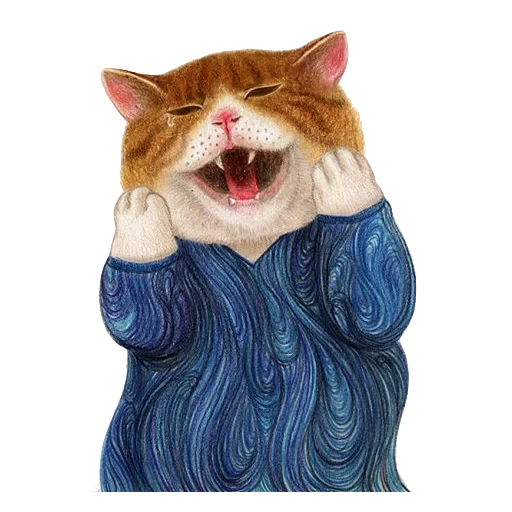 кошачий арт, довольный кот, иллюстрация кошка, keyboard cat фильм, иллюстратор nyangsongi