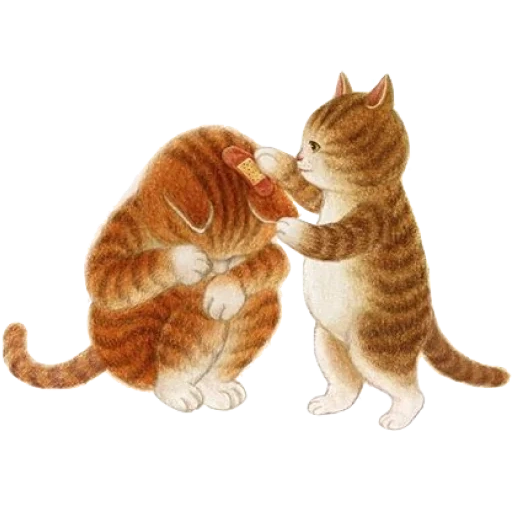 gatti, abbracci kitti, illustrazione del gatto, illustrazione di un gatto, artista coreano di nyangsongi