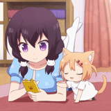 nyanko days, karakter anime, anime cat day, anime cat day, hari kucing anime yuko