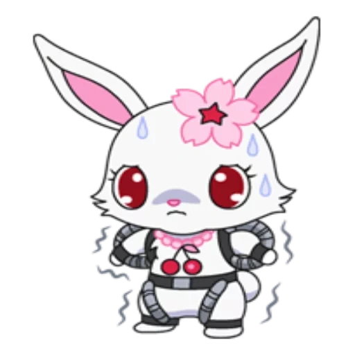 jewelpet, anime picture, ruby jewell pate, small animal jewelry, jevelpet ruby rabbit