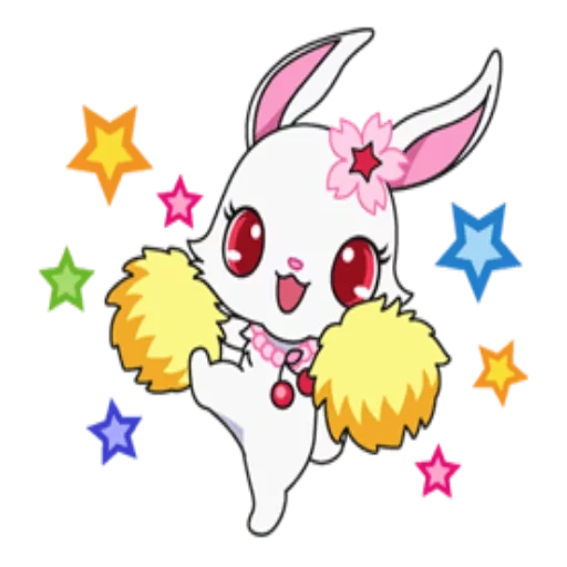 jewelpet, animación de animales pequeños, joyas de animales pequeños, jevelpet ruby conejito