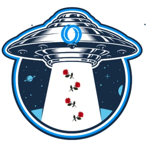insigne, icône ovni, logo spatial, monogramme zygomatique cosmique, emblème de l'étoile spatiale