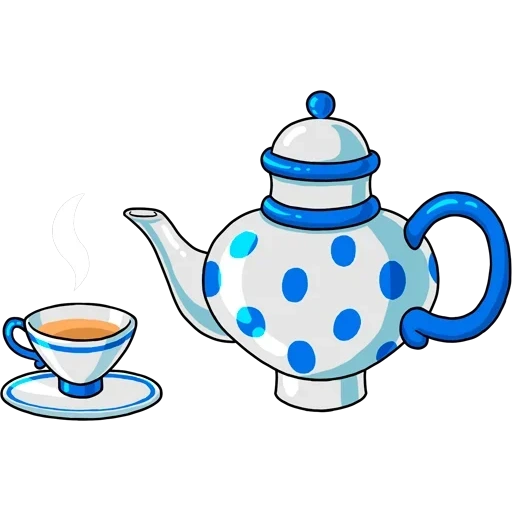 чайник рисунок, чайник рисунок цветной, трафарет чайника кружки, рисование чайник чашками, чашки чайники красивые рисунки