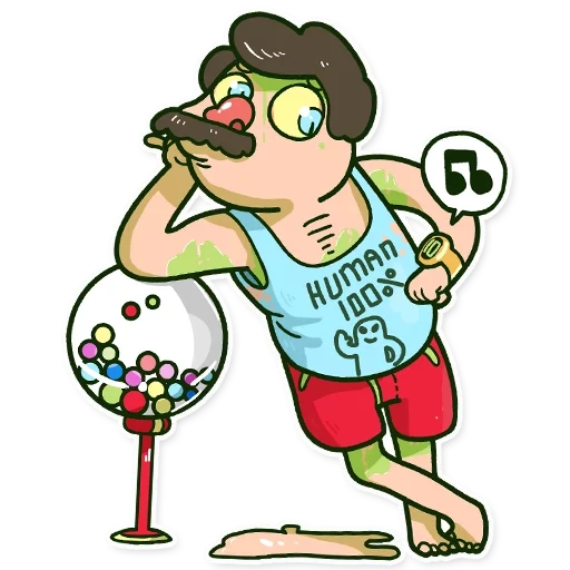 íngreme, masculino, cartoon engraçado do atleta