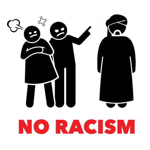 pare o racismo, imagem racista, estereótipos de ícones, cartaz temático racista, ilustração racista