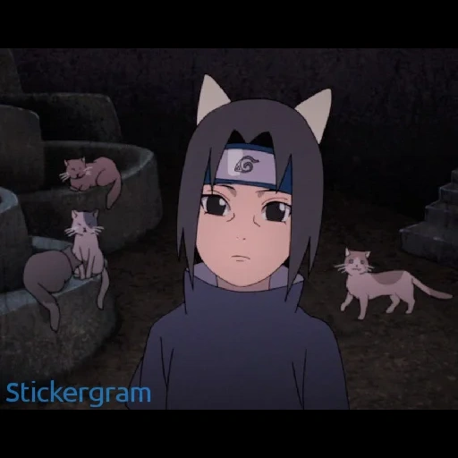 naruto, gato de naruto, itachi kotik, orejas itachi, itachi uchiha orejas