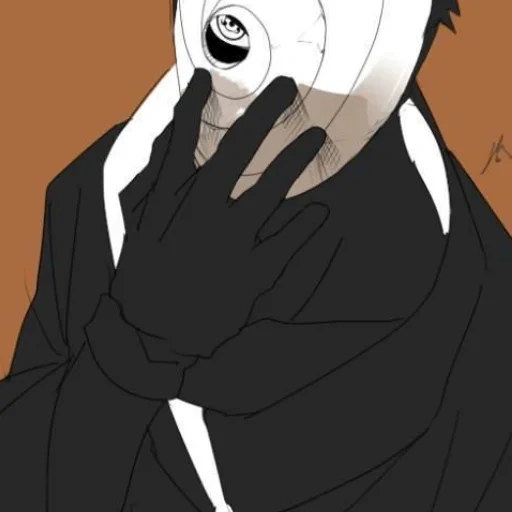 naruto ist obito toby, obit der uchiha maske, obit einer weißen maske, obito uchiha art masca, obito toby white maske