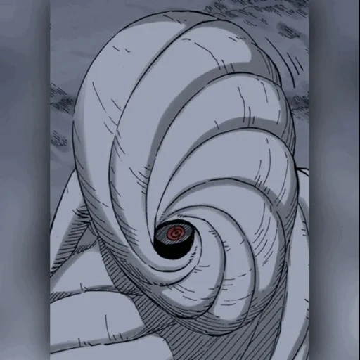 obito peak, neito naruto, die spirale, mit weißem zezu gefüttert, ausgekleidet mit spiralförmigem zetsu