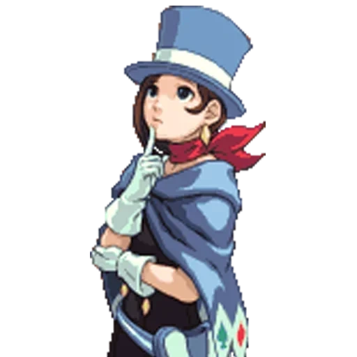 ace attorney, trucy wright, pengacara trussi ace, trucy wright sprites, ace attorney trucy wright sprite