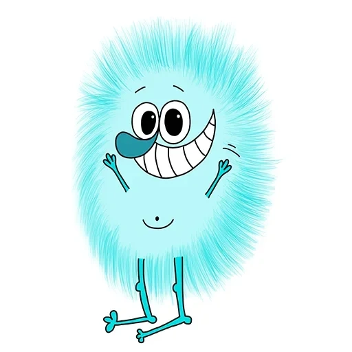 hairy, hairy, hairy, mr hairy, cartoon emoticon blau