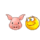 pig, dodo pizza, these are smiling faces, emotional expression, pig animation