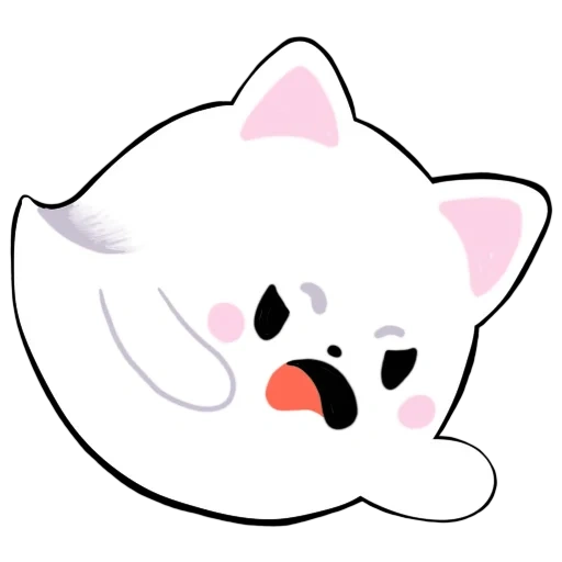 gato, chuanjing, gato fofo, selo kawai, rosto de cachorro rosa