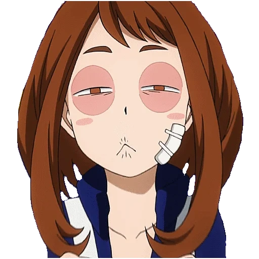 uraraka, figura, bnha ulaka, cabeça de uralak, ularaka ficou surpreso