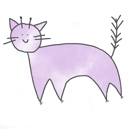 cat, seal, common cat, pencil cat, cat children's painting