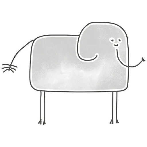 elefante, l'elefante è grande, il disegno dell'elefante, elefante dei cartoni animati, illustrazione di elefante