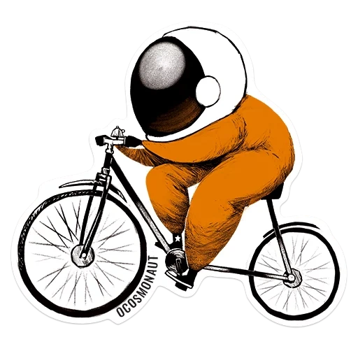 astronaut, riding a bicycle, astronaut sticker, astronaut motorcycle