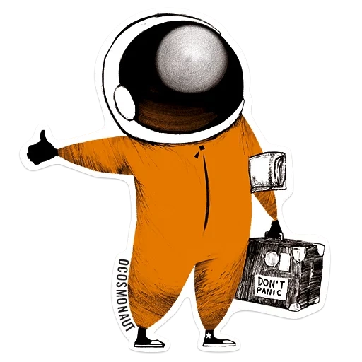 космонавт, космонавт танцует, наклейка космонавт, танцующий космонавт