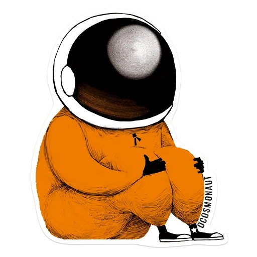 çıkartma, astronaut, kosmonot dengan bola, stick kosmonot