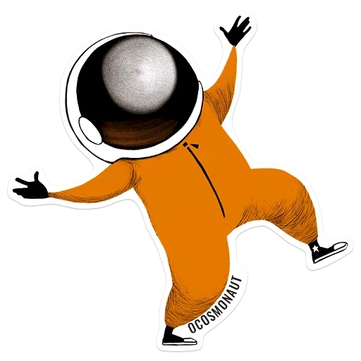 astronauta, cosmonaut con una palla, l'astronauta sta ballando, stick cosmonaut, astronauta danzante