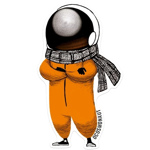 космонавт, космонавт мячом, наклейка космонавт