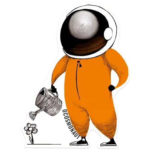 космонавт, неизвестная, космонавт мячом, наклейка космонавт