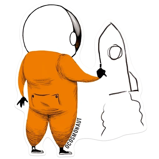 astronaut, astronaut sticker, astronaut hitchhiking