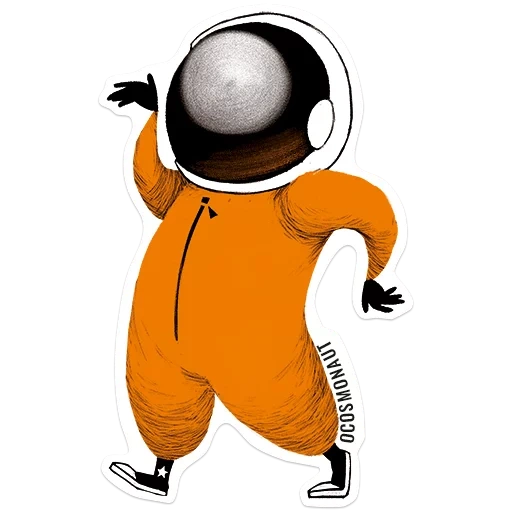 astronauta, cosmonaut con una palla, l'astronauta sta ballando, stick cosmonaut, l'astronauta accoglie