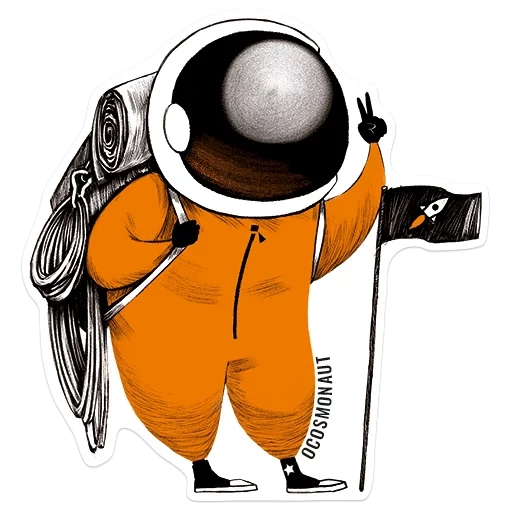 spazio, astronauta, cosmonaut con una palla, stick cosmonaut