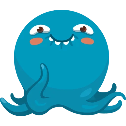 poulpe, octopus otto, pieuvre bleu, pieuvre joyeuse