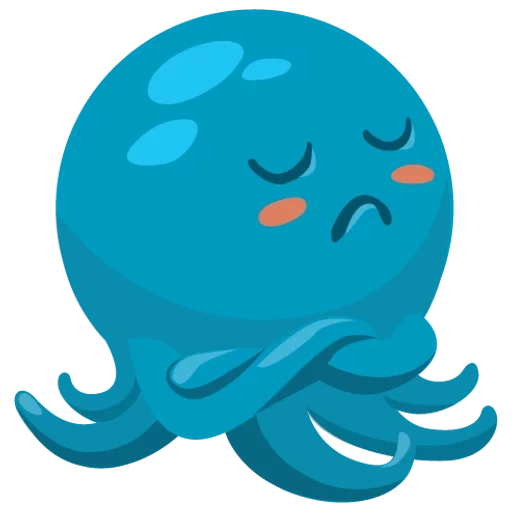 poulpe, octopus otto, pieuvre bleu, pieuvre triste