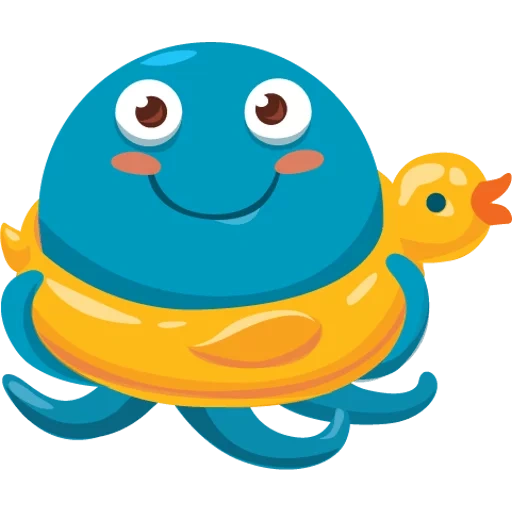 poulpe, octopus otto, cartonne animée bleue de poulpe, capitaine de jouet de bain osminog y101