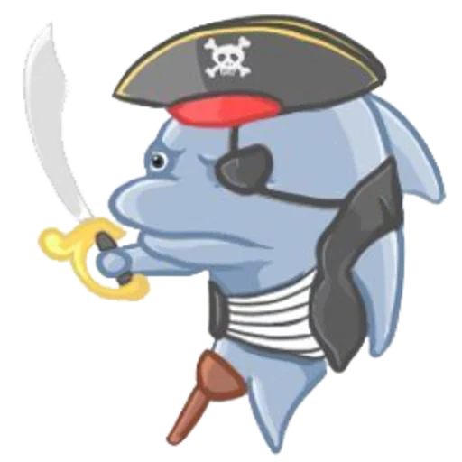 le mâle, pirate de requin, requin de dessins animés, vecteur de capitaine de requin, shark bébé pirate de requin