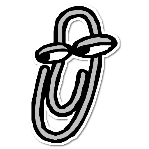 graphics of the letter, animated paper clip