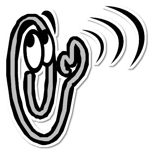 ear, emblem of the ear, pressing icon
