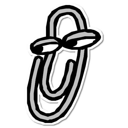 karabiner symbol, animation büroklammer