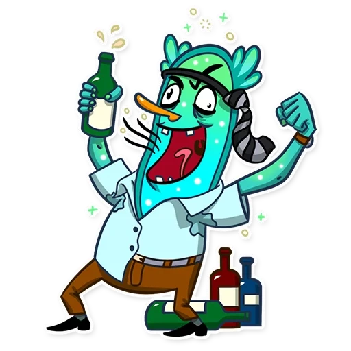 plankton, office plankton, alcoholic without a background