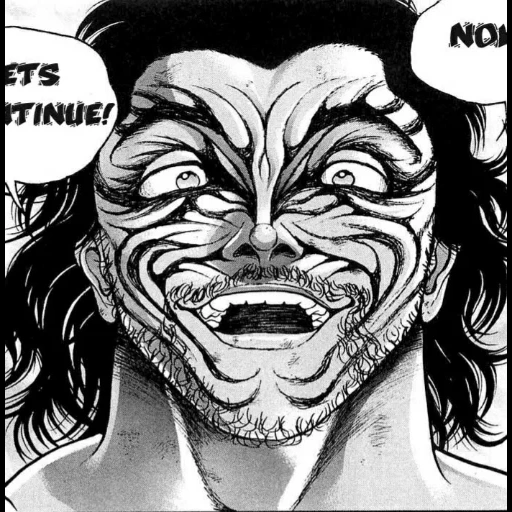 manga bucky, kämpfer von bucky hanma, pater bucky hanm, baki kämpfer hanma yujiro, miyamoto musashi hanma yujiro