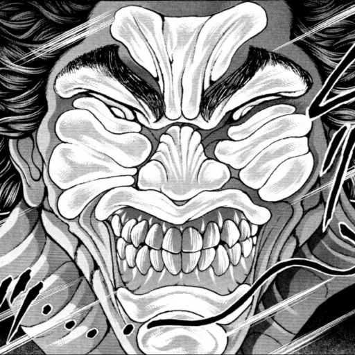 yujiro, hanma yujiro, le chemin du manga bucky, hanma yujiro sourire, père baki hanma yujiro