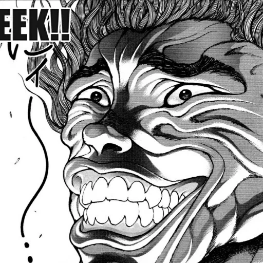 bucky fighter, manga bucky, hanma yujiro, hanma yujiro tertawa, hanma yujiro tersenyum