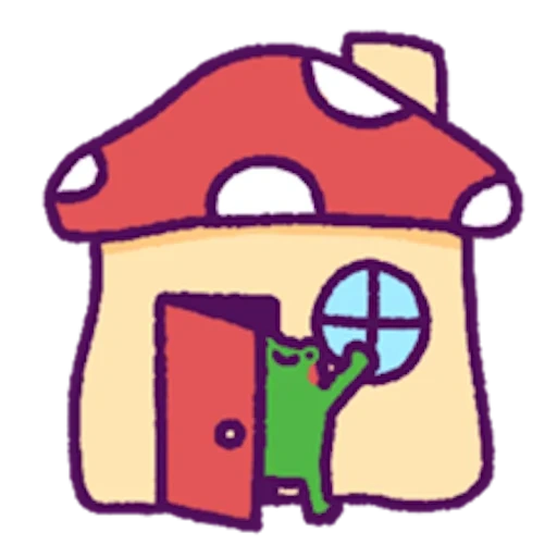 stickers de télégramme, cartoon house, maison, illustration house, coloriage de maison pour les enfants