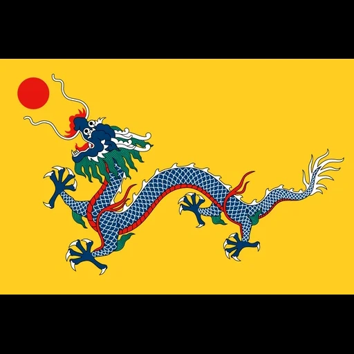 tibet kaiserreich, the flag of the qing dynasty, the flag of the han dynasty, golden dragon flag, flag of the hetumid dynasty