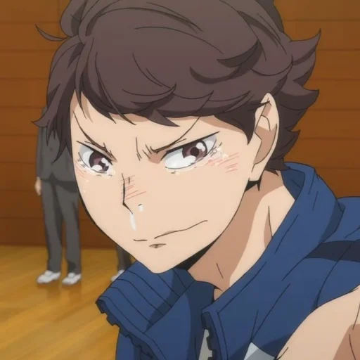 volleyball animation, shiraniaze okawa, okawa takeshi volleyball, cartoon character volleyball, anime volleyball oikawa cries