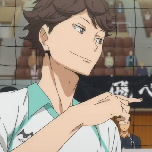 haikyuu, okawa donglang, photos of friends, anime volleyball oikawa, manager obacho sai anime volleyball