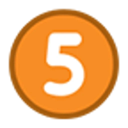 el juego, número, número 5, ícono 5, círculo cinco