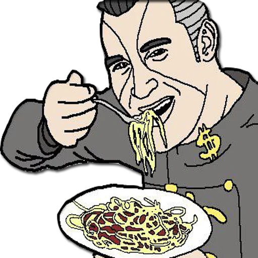 anime, spaghetti, спагетти, предметы на столе, мужчина со спагетти постер