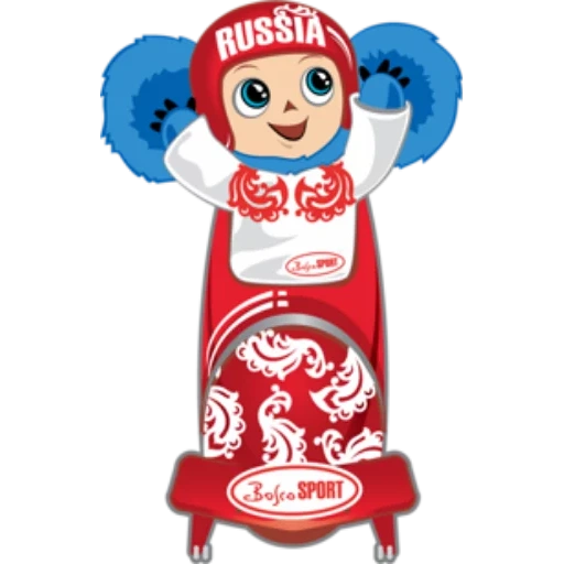 die eisbahn von čebraška, olympische chebraška, wintersport cheburaschka, maskottchen der russischen olympiamannschaft, rote cebraška bei den olympischen spielen 2008