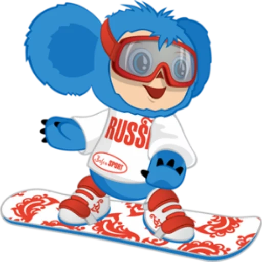 pemain ski cheburashka, simbol cheburashka dari olimpiade, cheburashka dari olimpiade, olahraga musim dingin cheburashka, winter olympic games 2010 cheburashka