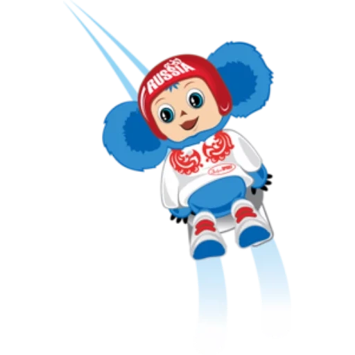 pista de cheburashka, esquiador cheburashka, esportes de inverno cheburashka, cheburashka jogos olímpicos de 2014, jogos olímpicos de inverno 2010 cheburashka
