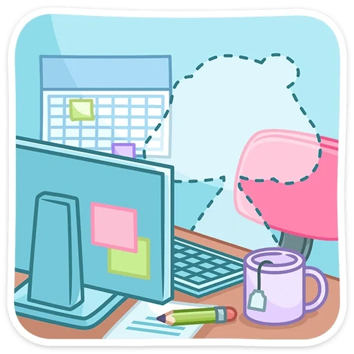 buku catatan, komputer, komputer kawaii, komputer adalah kantor, tema komputer berwarna merah muda