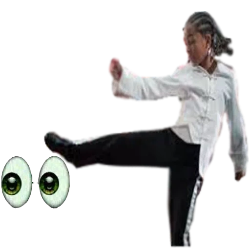 humano, mulher, kung fu, jovem, a mulher chuta